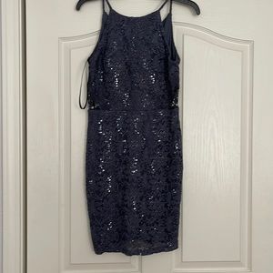 Grey sparkle cocktail dress